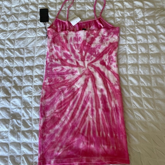 Forever 21 Pink Tie-Dye Ribbed Babydoll Mini Dress - Picture 5 of 8